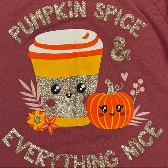 🍂 The Children’s Place Pumpkin Spice & Everything Nice Top & Leggings Set 2T - Picture 4 of 7